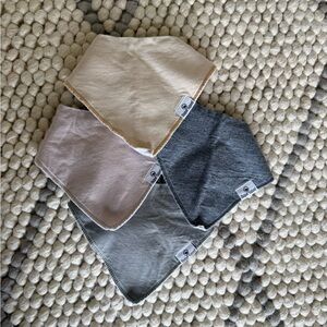 Baby Bandana Bibs Set - Neutral Pink, Cream, Gray, Charcoal - (Brand: )